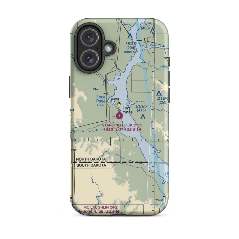 Standing Rock Airport (Y27) VFR Sectional  Tough iPhone Case iPhone 16 Plus model shown