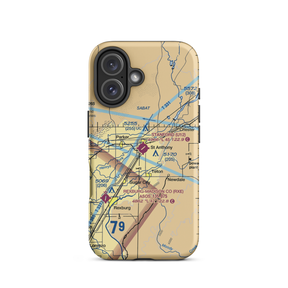 Stanford Field (U12) VFR Sectional  Tough iPhone Case iPhone 16 model shown