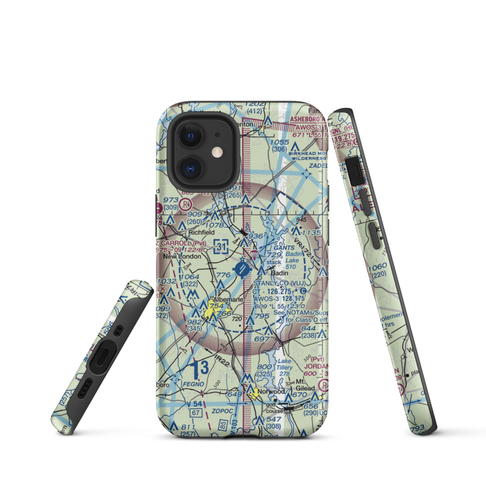 Stanly County Airport (VUJ) VFR Sectional  Tough iPhone Case iPhone 12 mini model shown