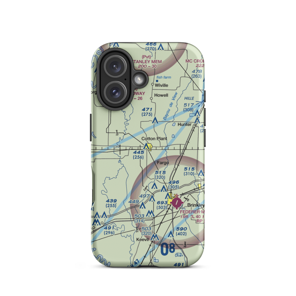 Stans Field (STANS) VFR Sectional  Tough iPhone Case iPhone 16 model shown
