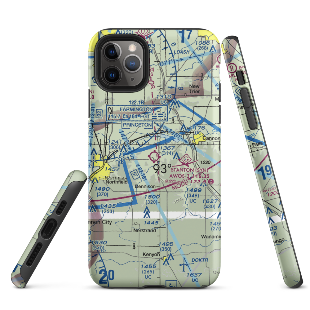 Stanton Airfield (SYN) VFR Sectional  Tough iPhone Case iPhone 11 Pro Max model shown