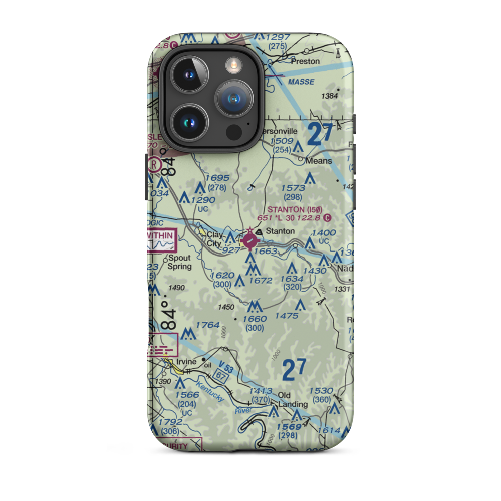 Stanton Airport (I50) VFR Sectional  Tough iPhone Case iPhone 16 Pro Max model shown
