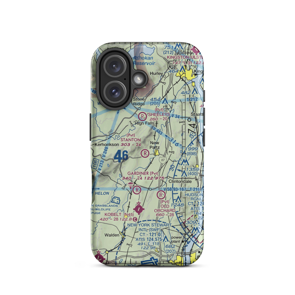 Stanton Airport (NY35) VFR Sectional  Tough iPhone Case iPhone 16 model shown
