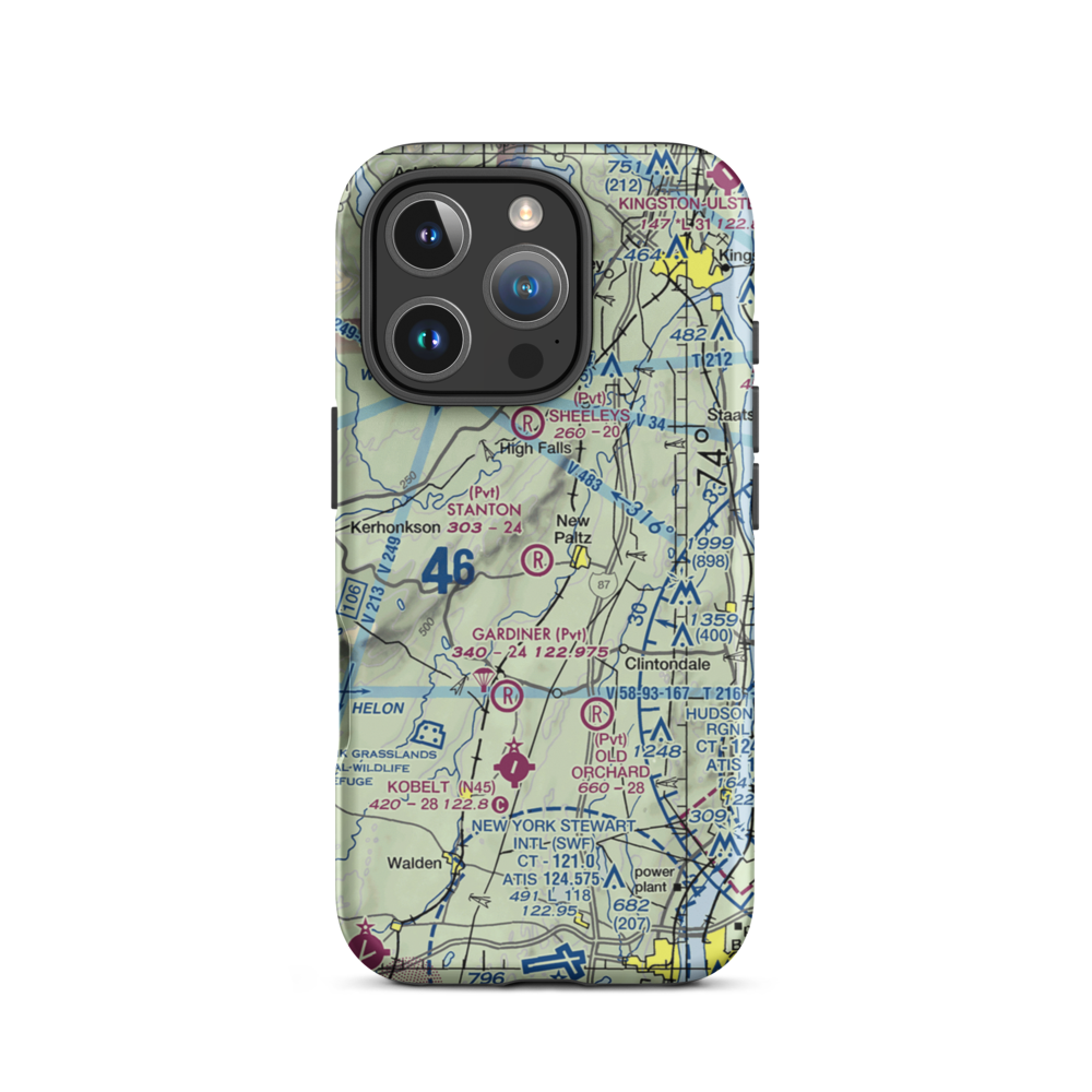 Stanton Airport (NY35) VFR Sectional  Tough iPhone Case iPhone 16 Pro model shown