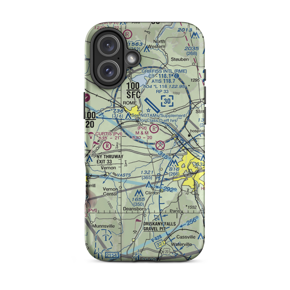 Stanwix Heights Airport (5NY4) VFR Sectional  Tough iPhone Case iPhone 16 Plus model shown