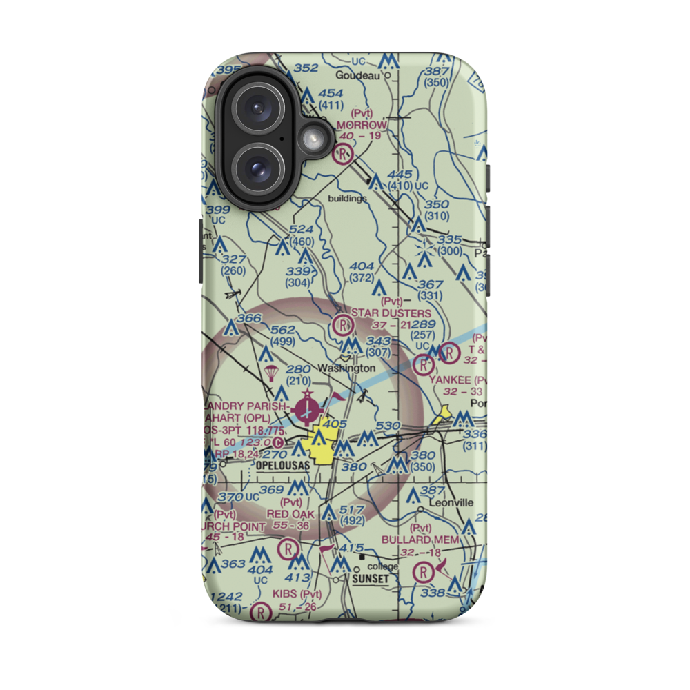 Star Dusters Airport (8TA9) VFR Sectional  Tough iPhone Case iPhone 16 Plus model shown