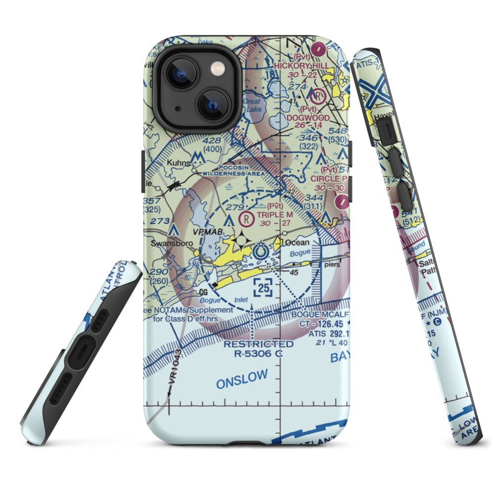 Star Hill Golf Club Airport (60NC) VFR Sectional  Tough iPhone Case iPhone 14 Plus model shown