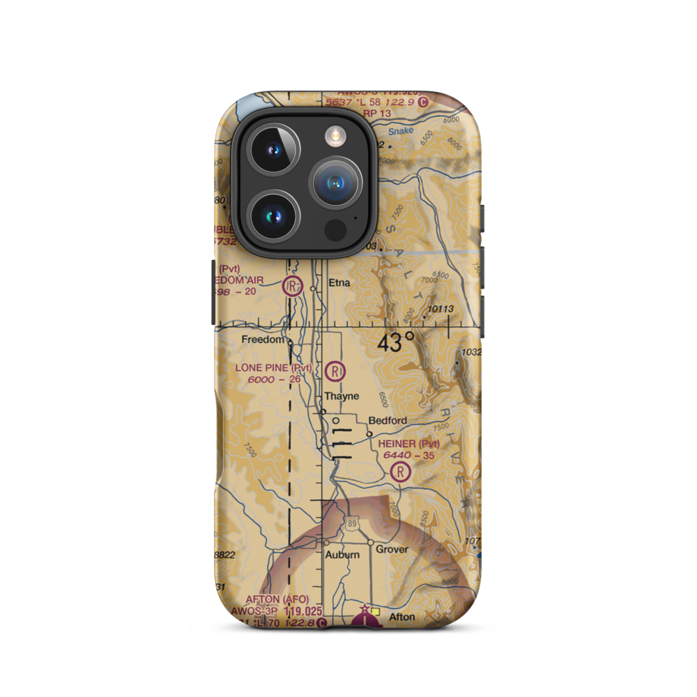 Star Valley Ranch Airport (WY39) VFR Sectional  Tough iPhone Case iPhone 16 Pro model shown
