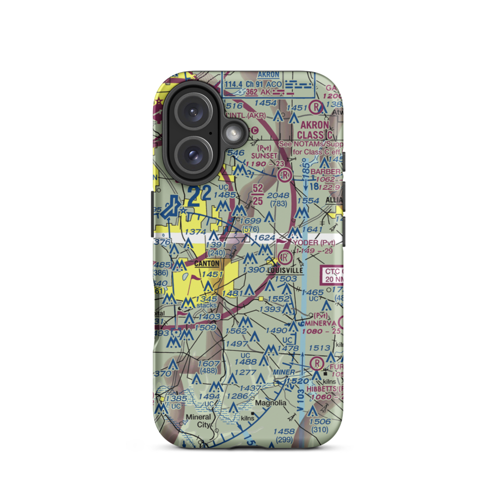 Stark County Sheriff Heliport (5D1) VFR Sectional  Tough iPhone Case iPhone 16 model shown