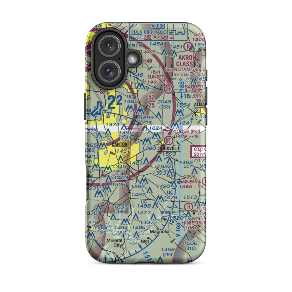 Stark County Sheriff Heliport (5D1) VFR Sectional  Tough iPhone Case iPhone 16 Plus model shown