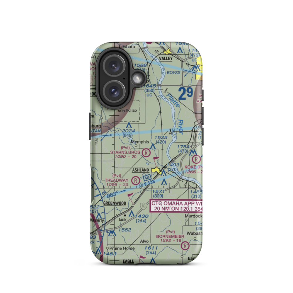 Starns Brothers Airport (53NE) VFR Sectional  Tough iPhone Case iPhone 16 model shown