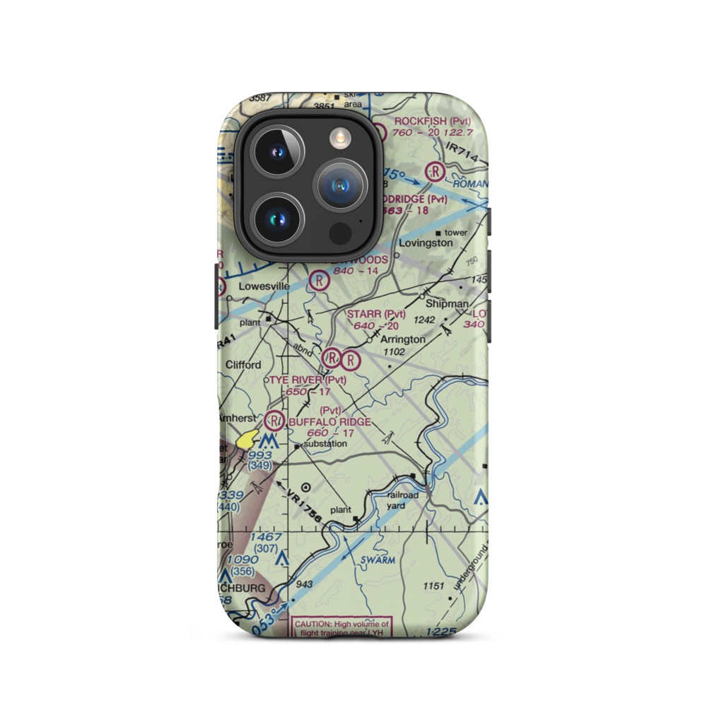 Starr Airport (4VA5) VFR Sectional  Tough iPhone Case iPhone 16 Pro model shown