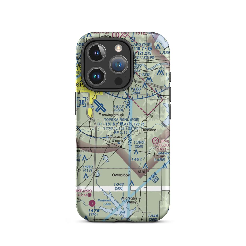 Starshire Farm Airport (2KS9) VFR Sectional  Tough iPhone Case iPhone 16 Pro model shown
