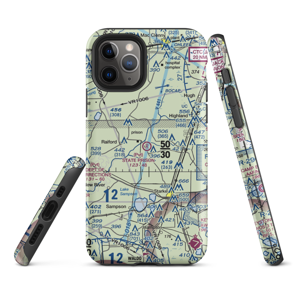 State Prison Field (FL28) VFR Sectional  Tough iPhone Case iPhone 11 Pro model shown