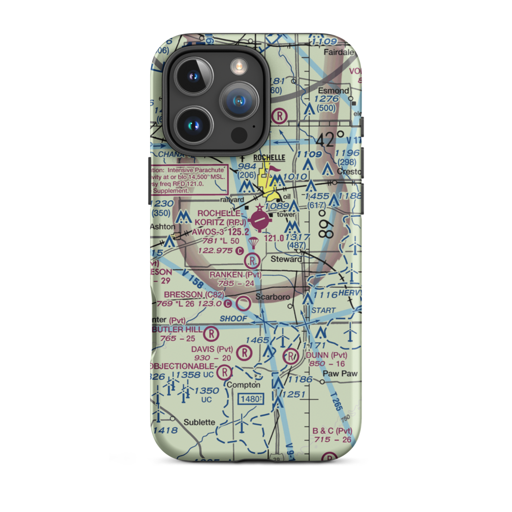 Staton Airport (4LL1) VFR Sectional  Tough iPhone Case iPhone 16 Pro Max model shown
