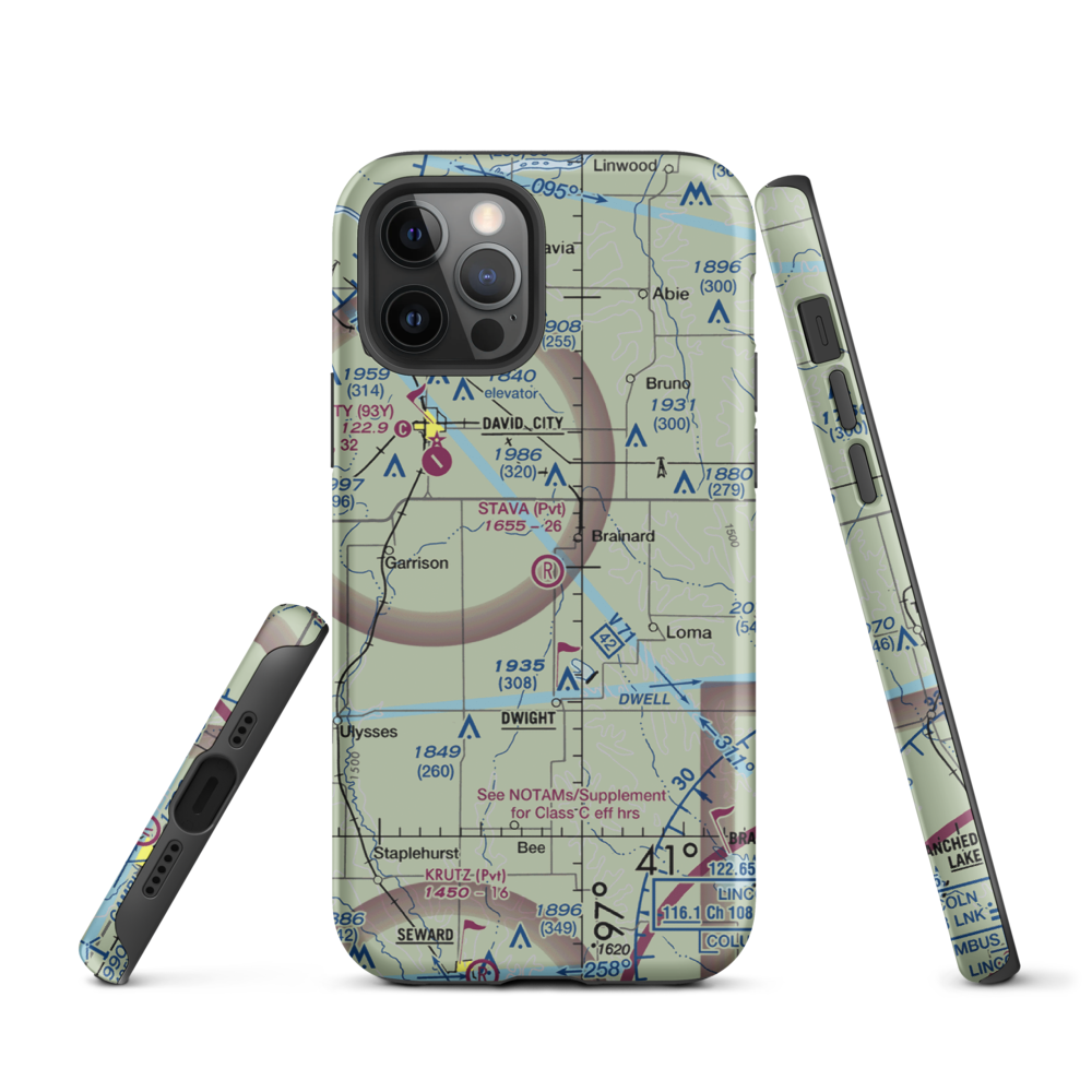 Stava Airport (78NE) VFR Sectional  Tough iPhone Case iPhone 12 Pro model shown