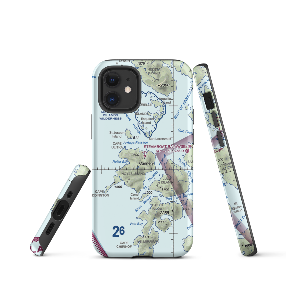Steamboat Bay Seaplane Base (WSB) VFR Sectional  Tough iPhone Case iPhone 12 mini model shown