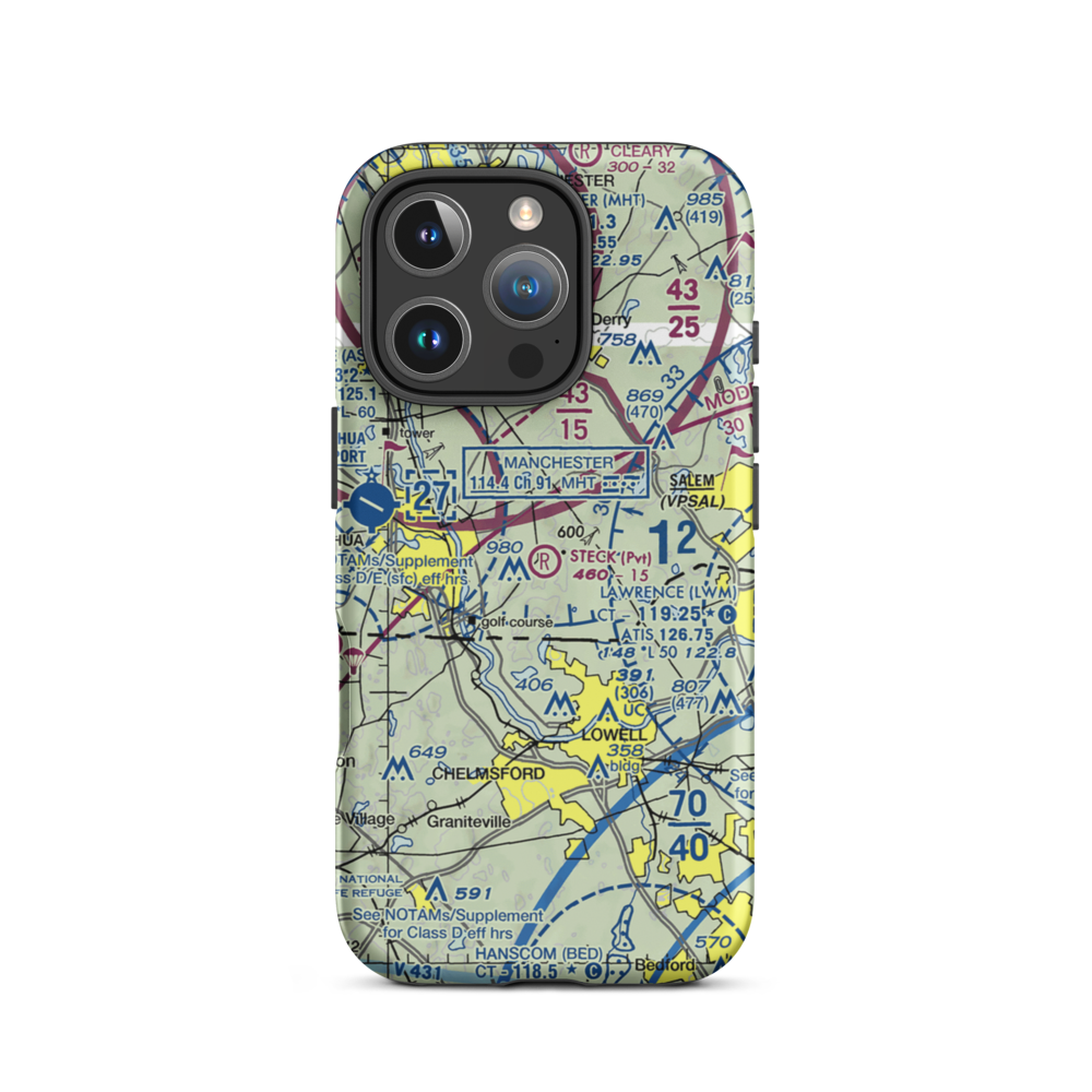Steck Farm Airport (NH78) VFR Sectional  Tough iPhone Case iPhone 16 Pro model shown