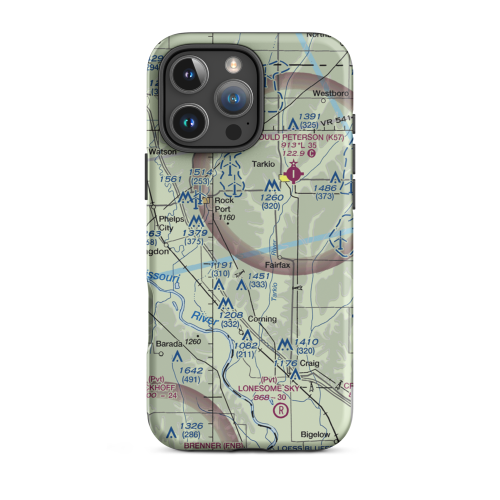 Steele Airport (24MU) VFR Sectional  Tough iPhone Case iPhone 16 Pro Max model shown