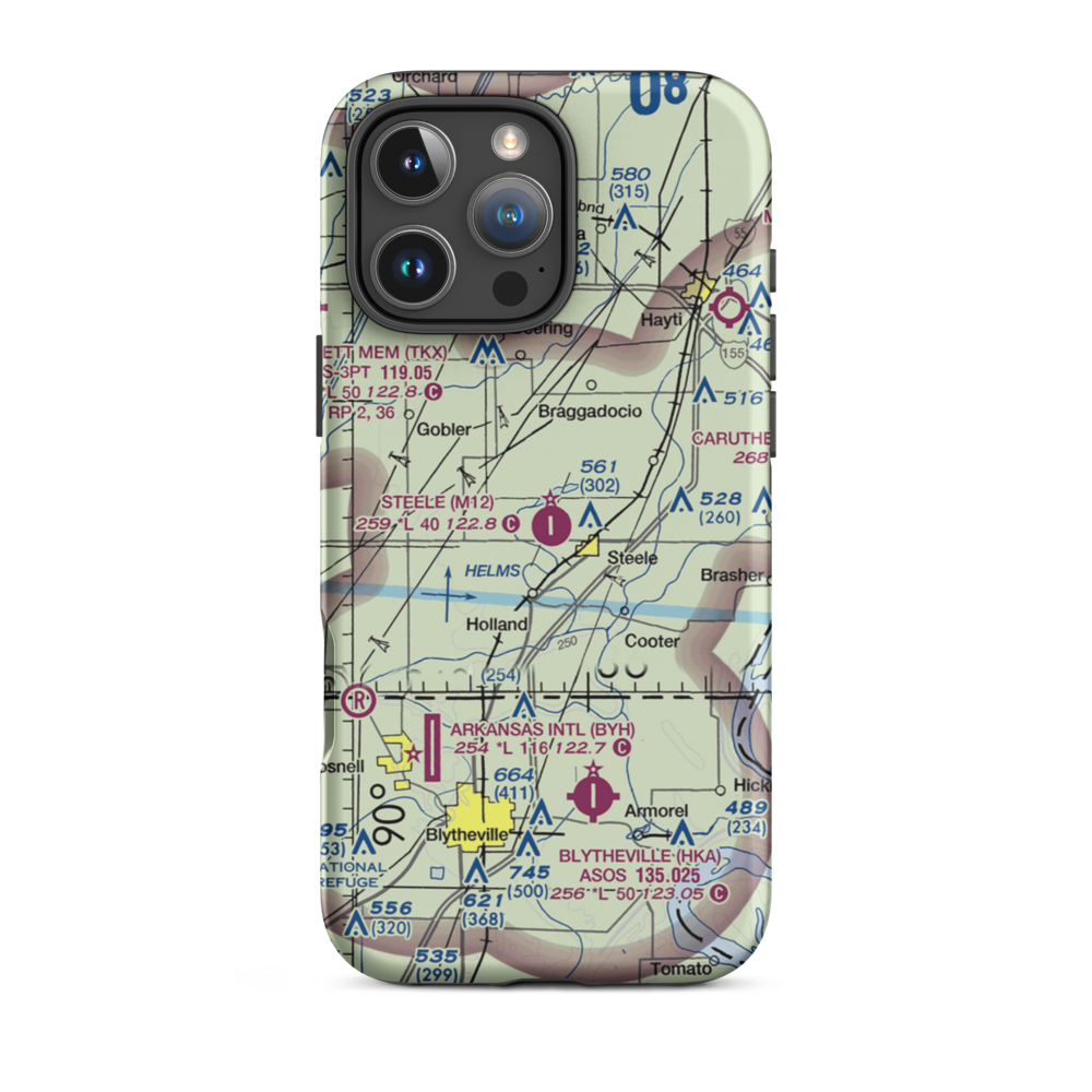 Steele Municipal Airport (M12) VFR Sectional  Tough iPhone Case iPhone 16 Pro Max model shown