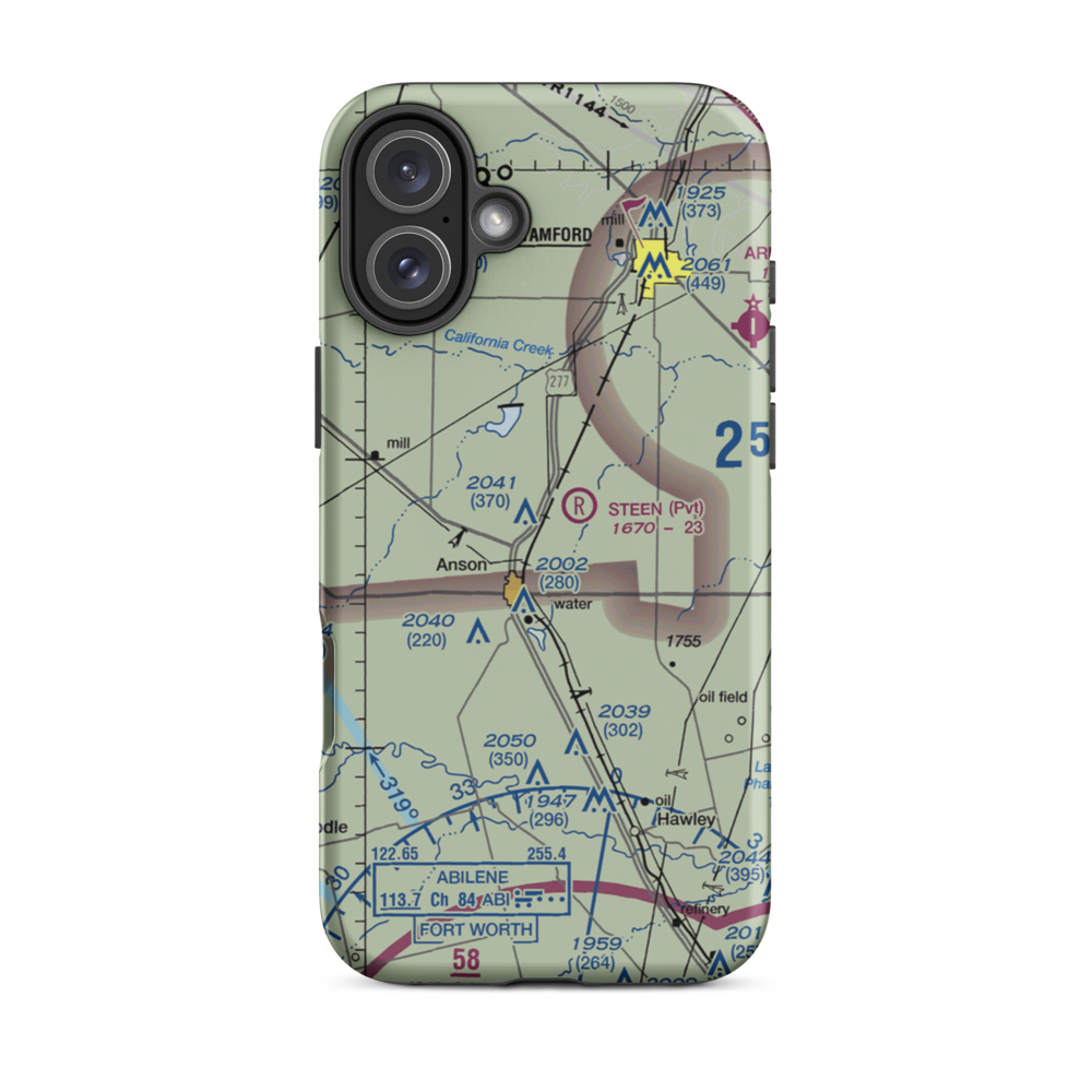 Steen Airport (TX20) VFR Sectional  Tough iPhone Case iPhone 16 Plus model shown