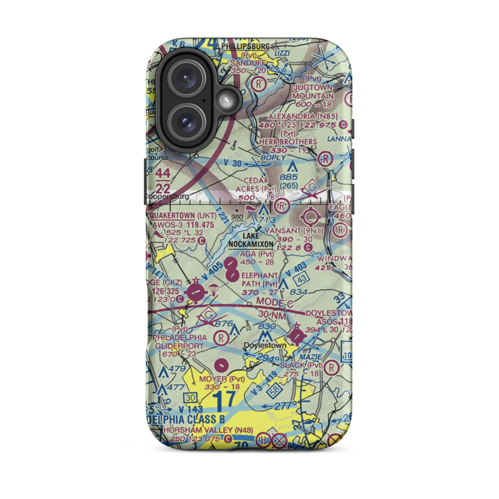 Stefanik Airport (PA36) VFR Sectional  Tough iPhone Case iPhone 16 Plus model shown