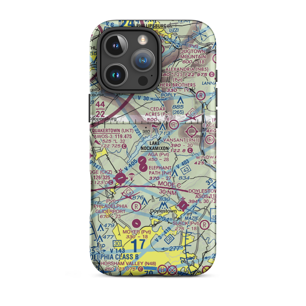 Stefanik Airport (PA36) VFR Sectional  Tough iPhone Case iPhone 16 Pro Max model shown