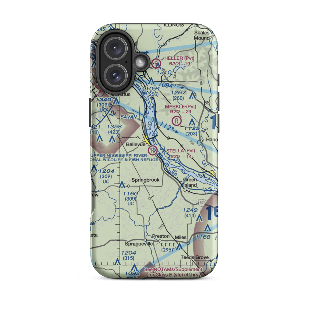 Stella Airport (15IA) VFR Sectional  Tough iPhone Case iPhone 16 Plus model shown
