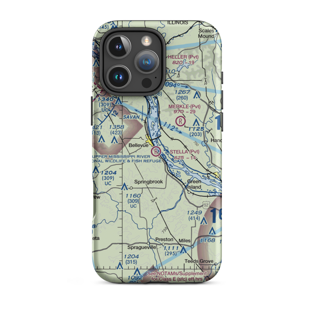Stella Airport (15IA) VFR Sectional  Tough iPhone Case iPhone 16 Pro Max model shown
