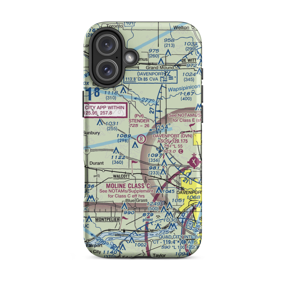 Stender Airport (01IA) VFR Sectional  Tough iPhone Case iPhone 16 Plus model shown
