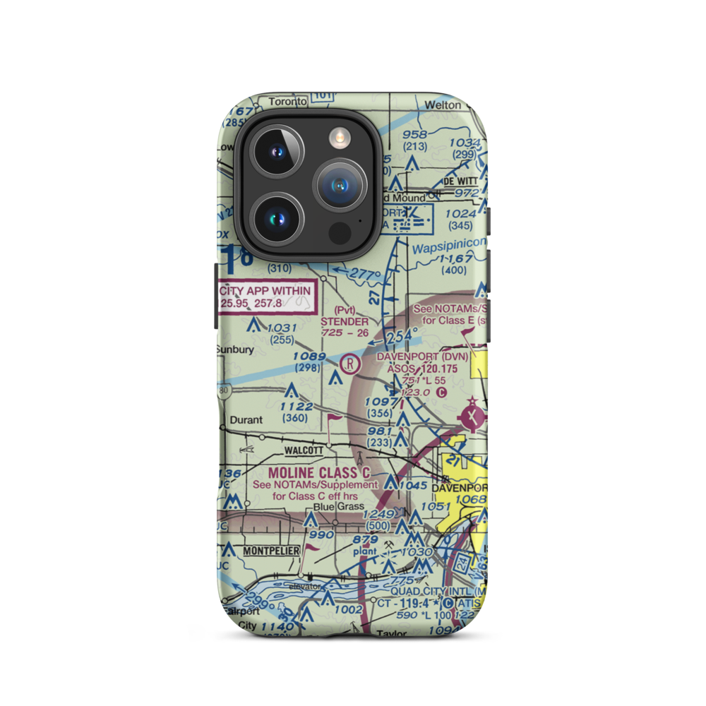 Stender Airport (01IA) VFR Sectional  Tough iPhone Case iPhone 16 Pro model shown