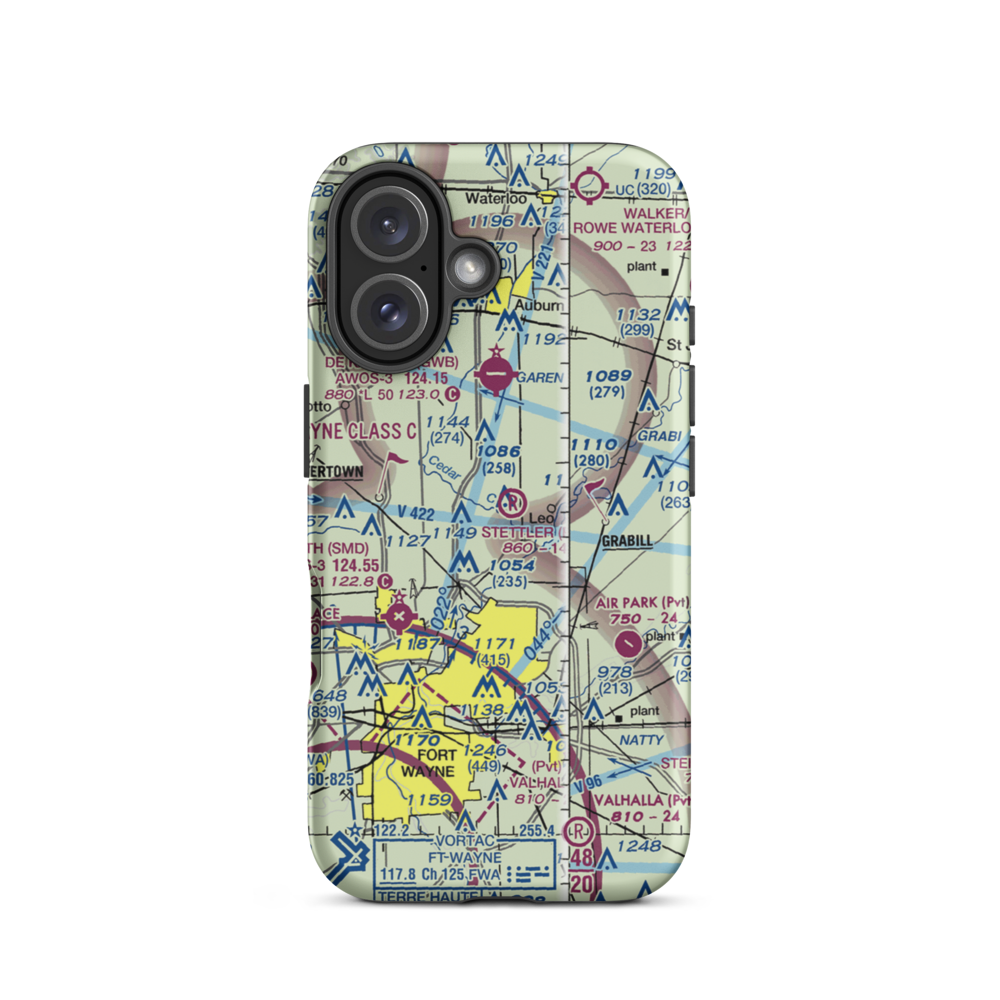 Stettler Strip (II28) VFR Sectional  Tough iPhone Case iPhone 16 model shown