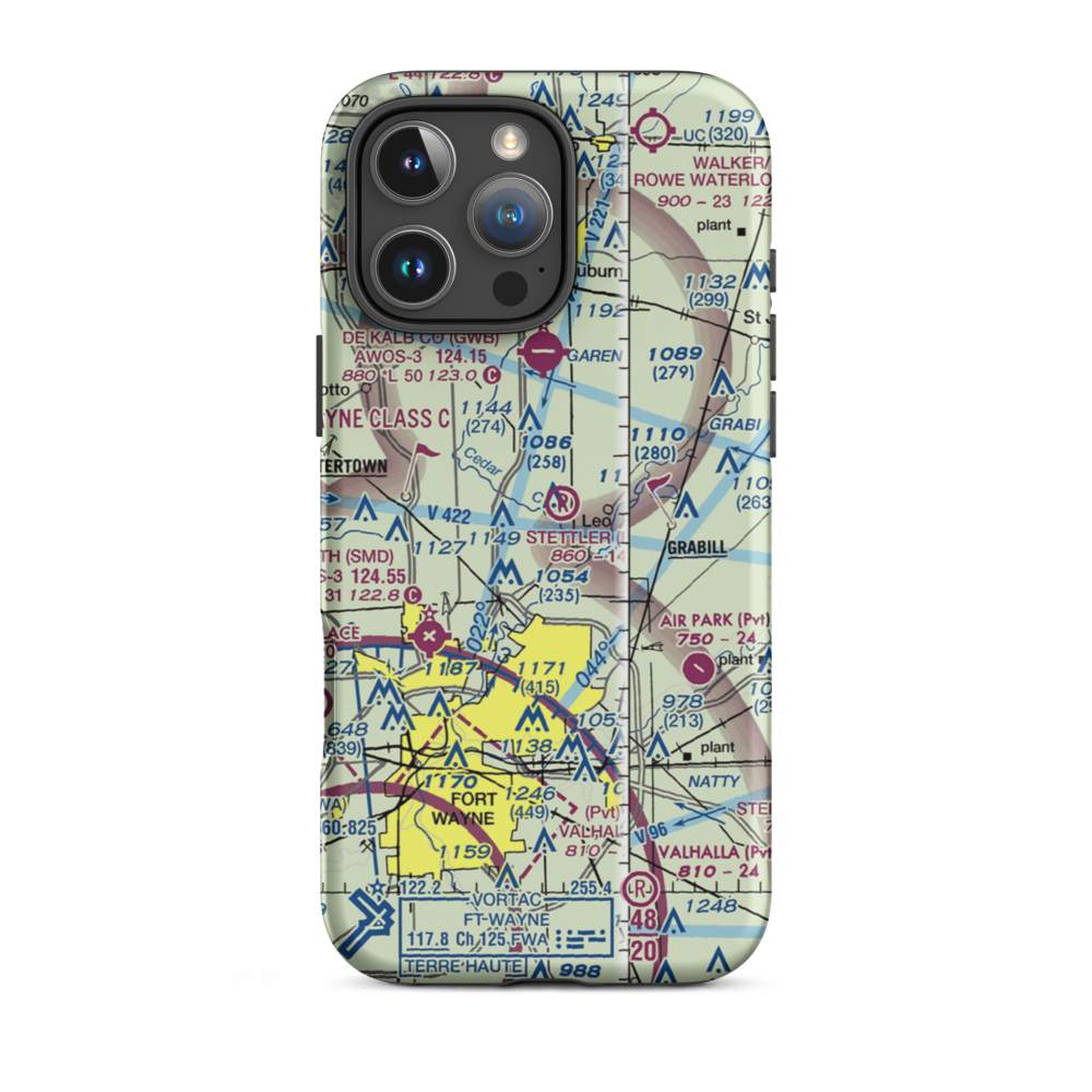 Stettler Strip (II28) VFR Sectional  Tough iPhone Case iPhone 16 Pro Max model shown