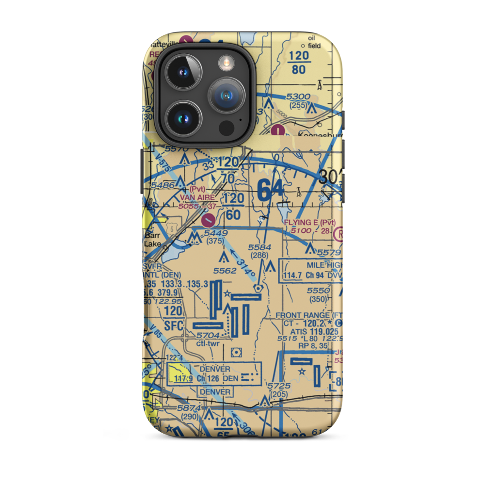 Stevens Airport (60CO) VFR Sectional  Tough iPhone Case iPhone 16 Pro Max model shown