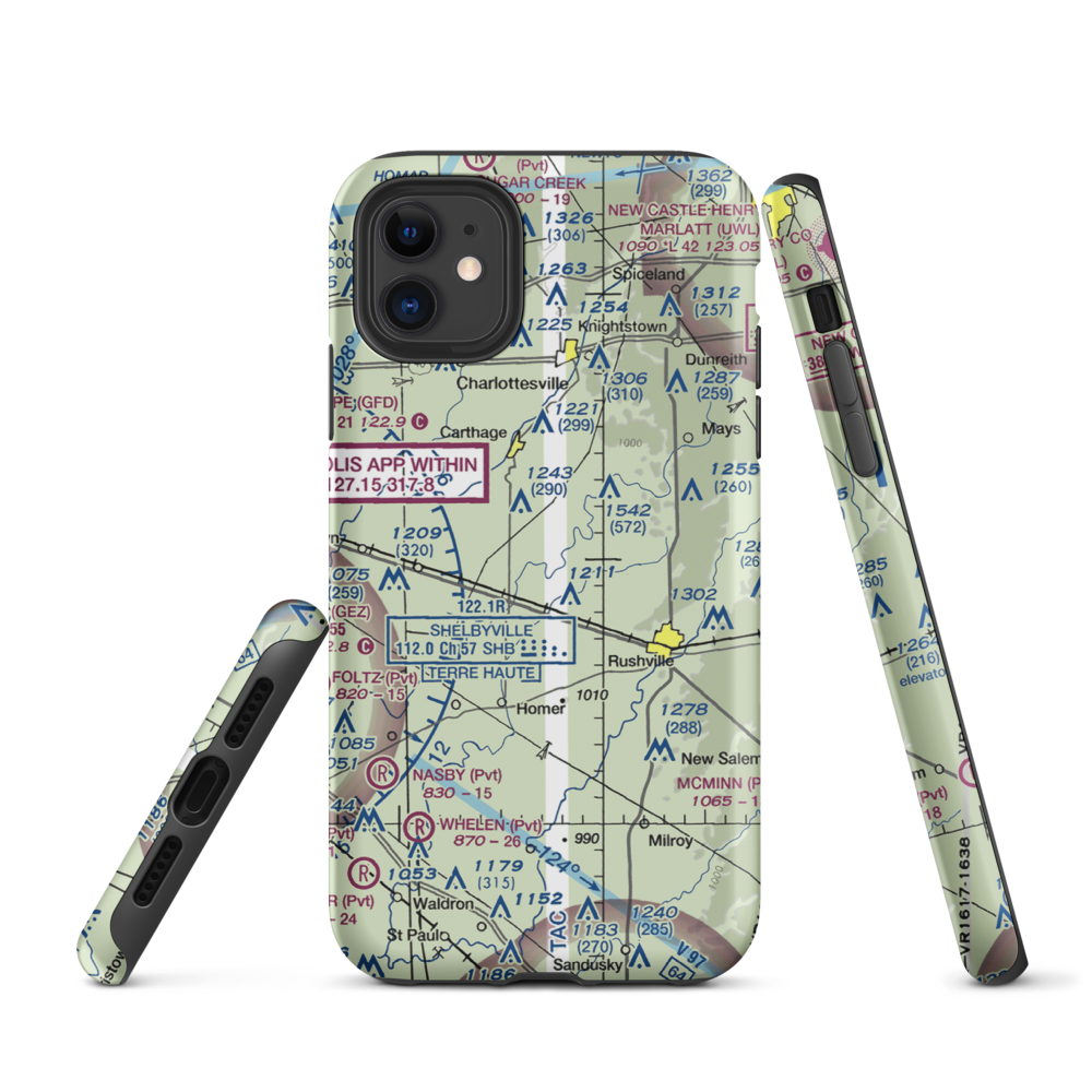 Stevens Farms Airport (IN05) VFR Sectional  Tough iPhone Case iPhone 11 model shown