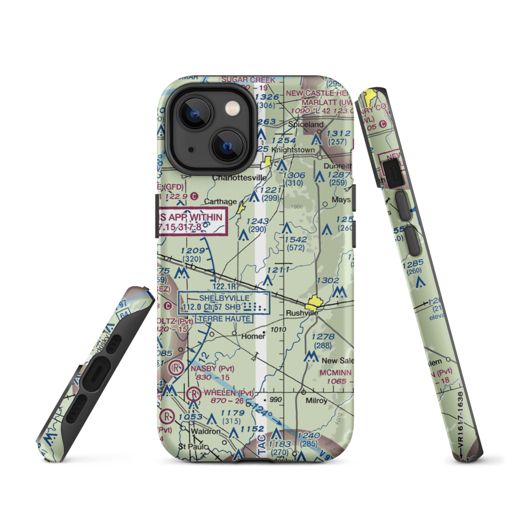 Stevens Farms Airport (IN05) VFR Sectional  Tough iPhone Case iPhone 14 model shown