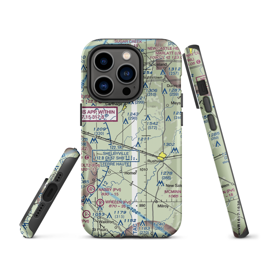 Stevens Farms Airport (IN05) VFR Sectional  Tough iPhone Case iPhone 14 Pro model shown