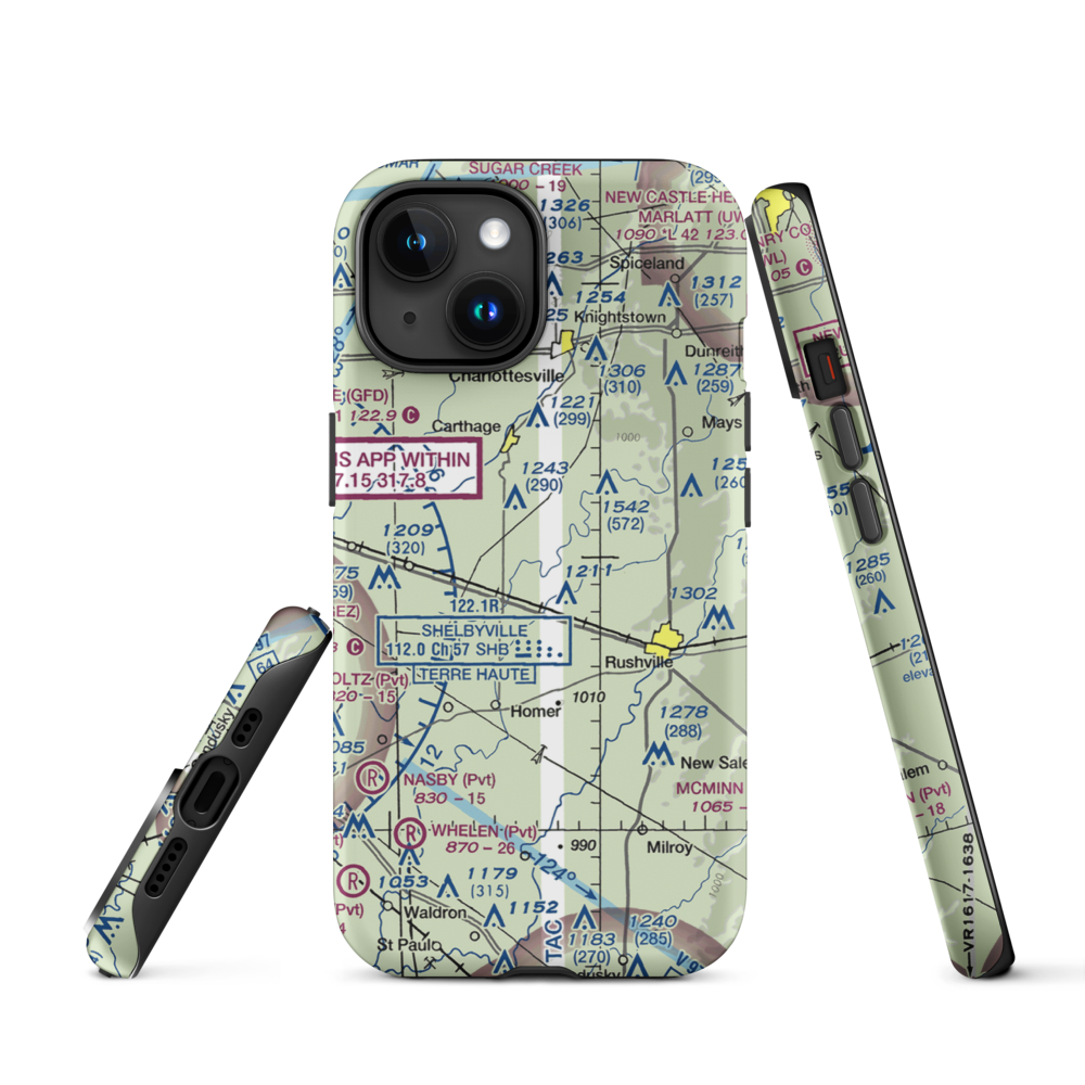 Stevens Farms Airport (IN05) VFR Sectional  Tough iPhone Case iPhone 15 model shown