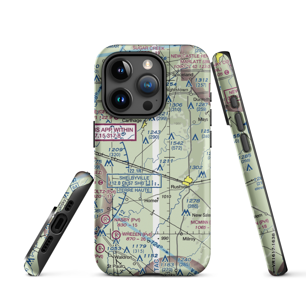Stevens Farms Airport (IN05) VFR Sectional  Tough iPhone Case iPhone 15 Pro model shown
