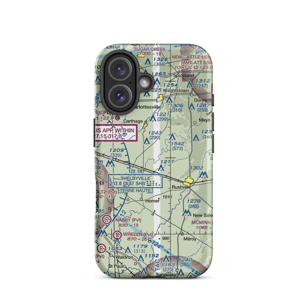 Stevens Farms Airport (IN05) VFR Sectional  Tough iPhone Case iPhone 16 model shown