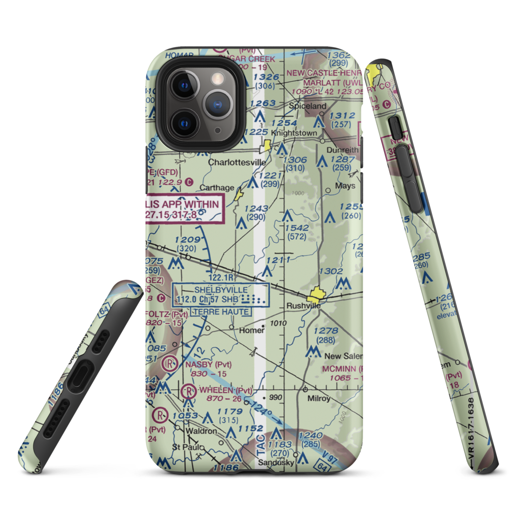 Stevens Farms Airport (IN05) VFR Sectional  Tough iPhone Case iPhone 11 Pro Max model shown