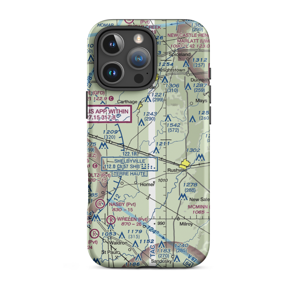 Stevens Farms Airport (IN05) VFR Sectional  Tough iPhone Case iPhone 16 Pro Max model shown