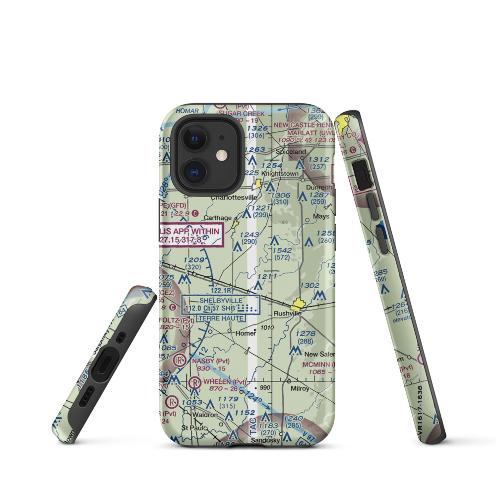 Stevens Farms Airport (IN05) VFR Sectional  Tough iPhone Case iPhone 12 mini model shown