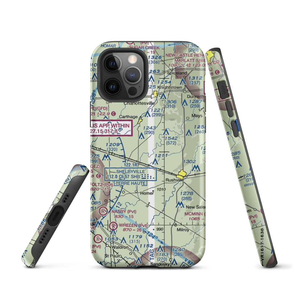 Stevens Farms Airport (IN05) VFR Sectional  Tough iPhone Case iPhone 12 Pro model shown