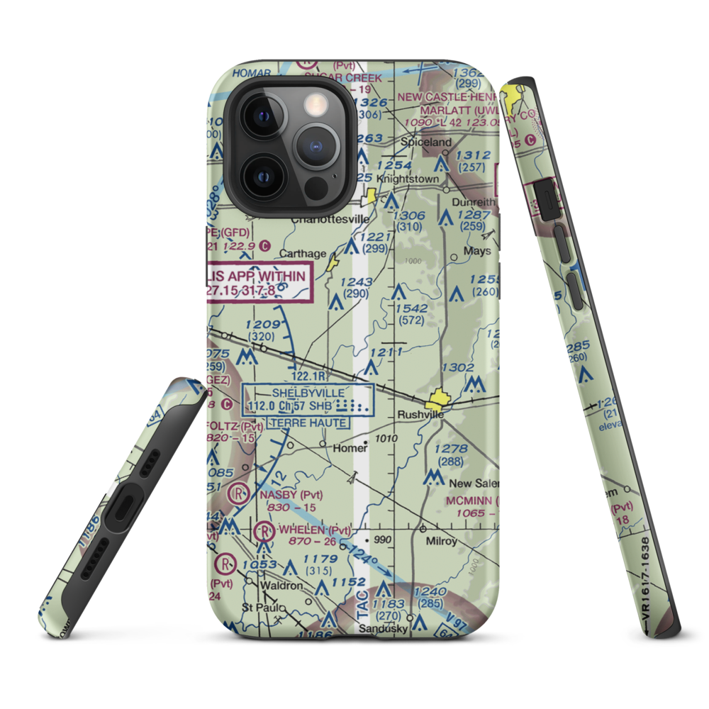Stevens Farms Airport (IN05) VFR Sectional  Tough iPhone Case iPhone 12 Pro Max model shown