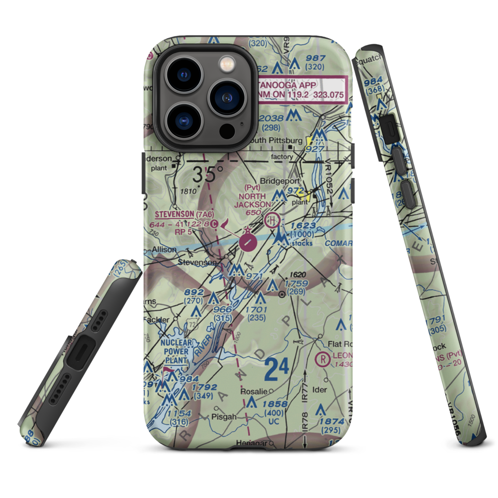 Stevenson Airport (7A6) VFR Sectional  Tough iPhone Case iPhone 13 Pro Max model shown