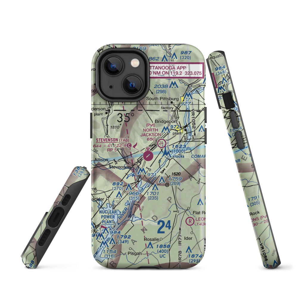 Stevenson Airport (7A6) VFR Sectional  Tough iPhone Case iPhone 14 model shown