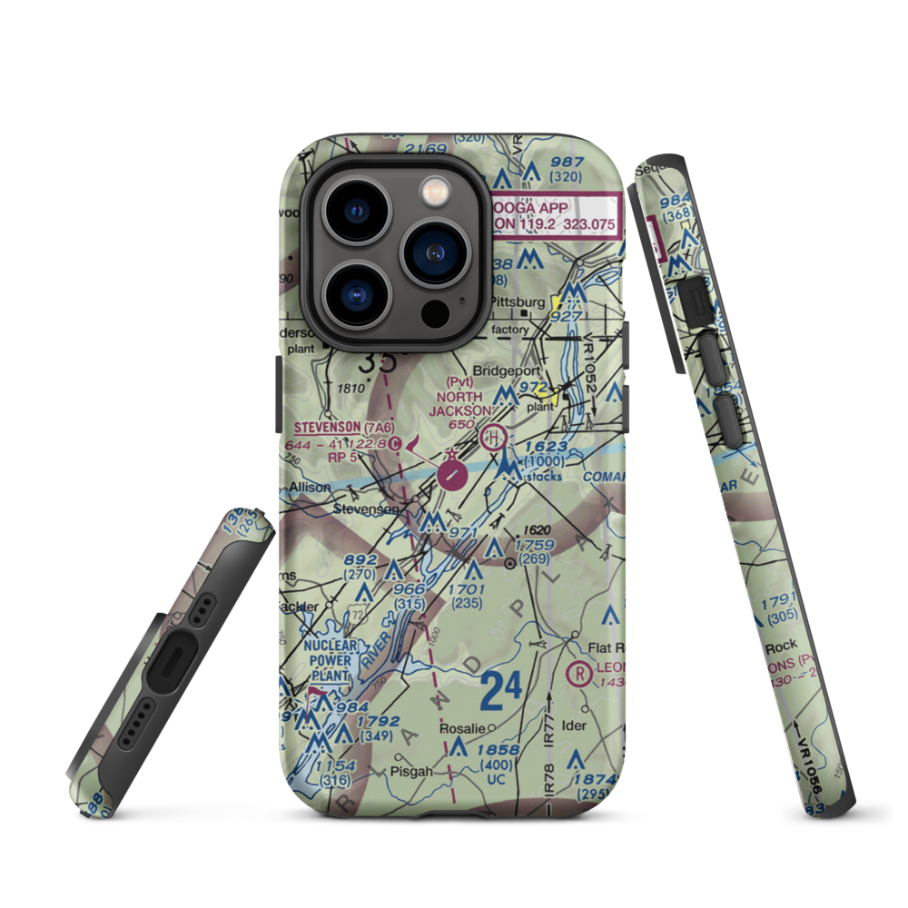 Stevenson Airport (7A6) VFR Sectional  Tough iPhone Case iPhone 14 Pro model shown