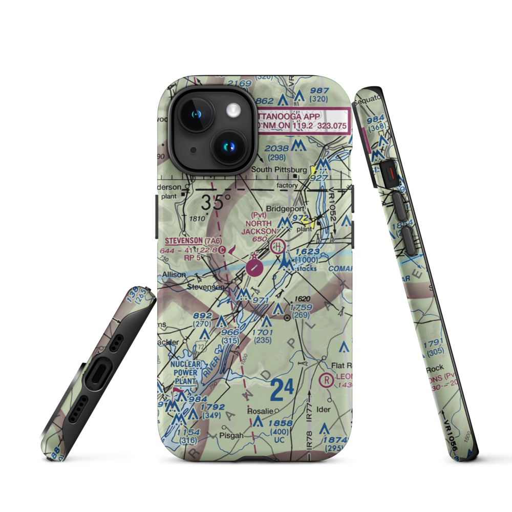 Stevenson Airport (7A6) VFR Sectional  Tough iPhone Case iPhone 15 model shown