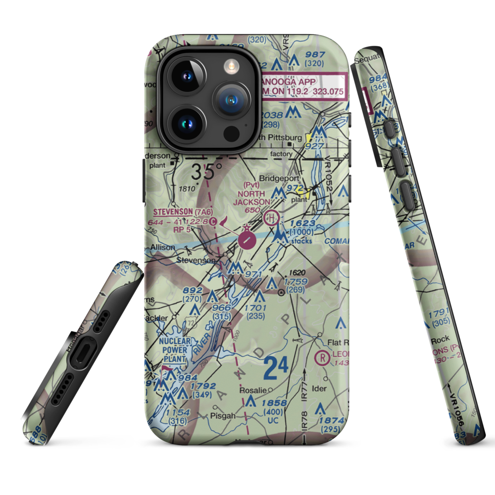 Stevenson Airport (7A6) VFR Sectional  Tough iPhone Case iPhone 15 Pro Max model shown